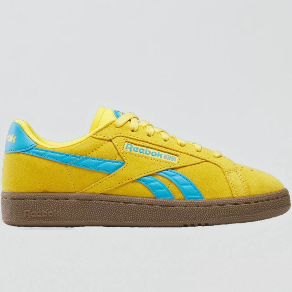 REEBOK • Club C Grounds Sneaker Shoe Golden Haze/Future Cyan/Gum